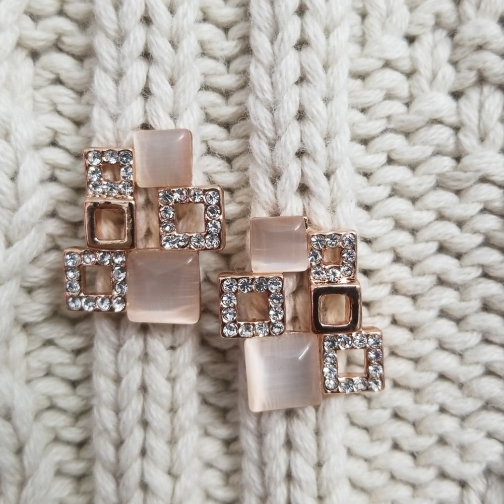 Geometric opal earrings